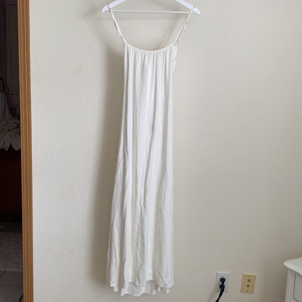 Handmade Linen Cotton Slip Dress White XS